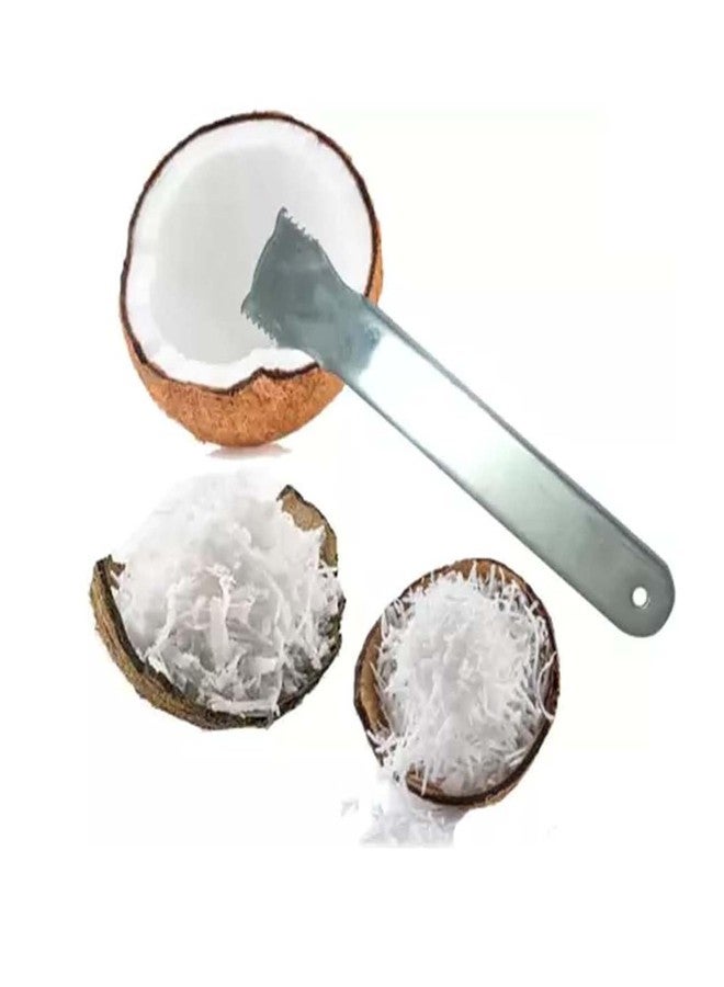 Ervio Coconut Opener & Peeler Kitchen Tool Set | Stainless Steel Shell Breaker, Cutter, Slicer & Coconut Grater Combo for Tender & Mature Coconuts | Kitchen Accessory Combo - Image 3